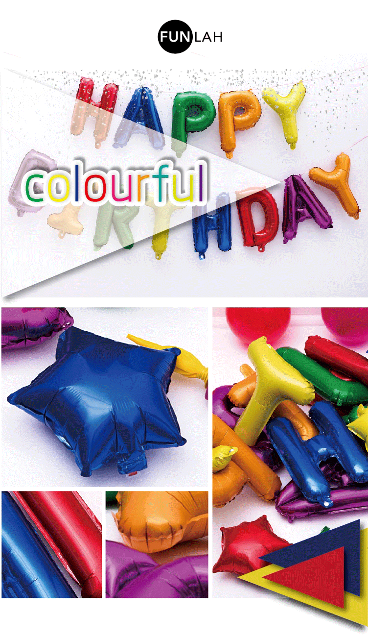 12 inch happy birthday colourful foil balloon banner rainbow