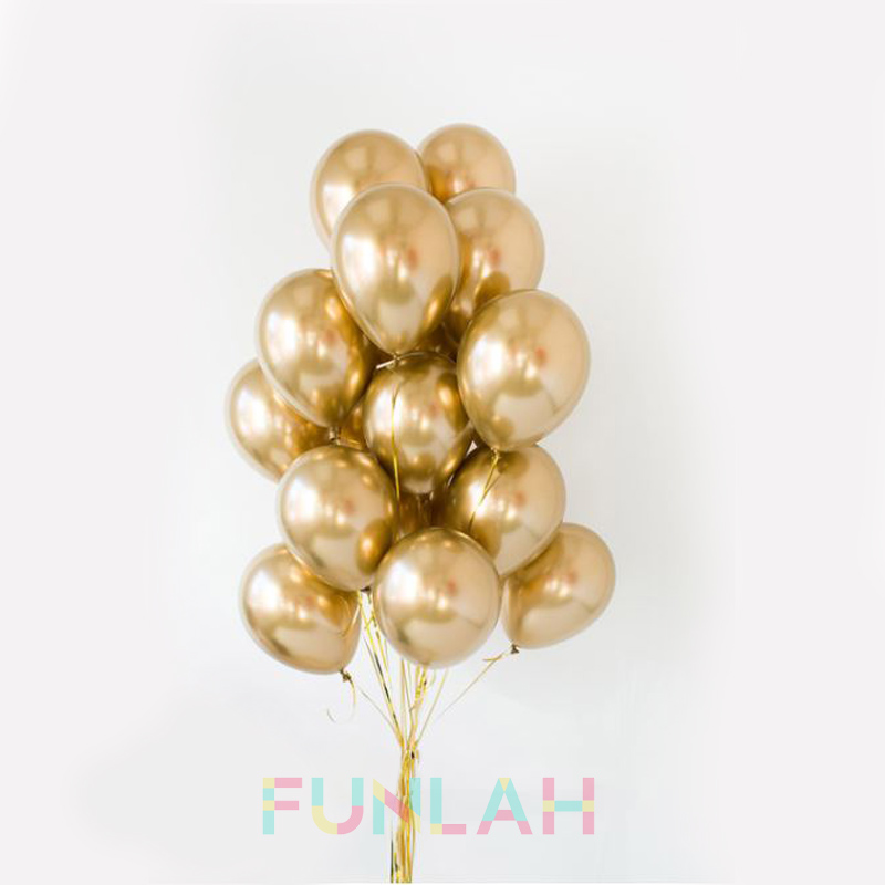 Funlah balloon cluster bouquet Metallic Chrome Gold