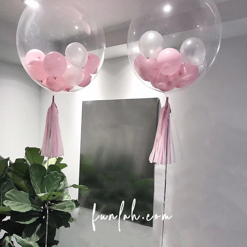 Funlah baby Shower White Pink personalise Balloon 1