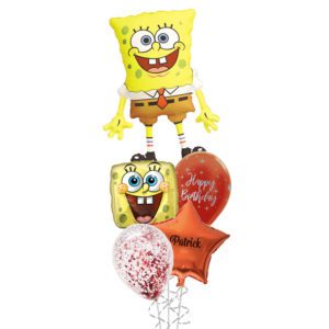 Spongebob birthday foil balloon bouquet