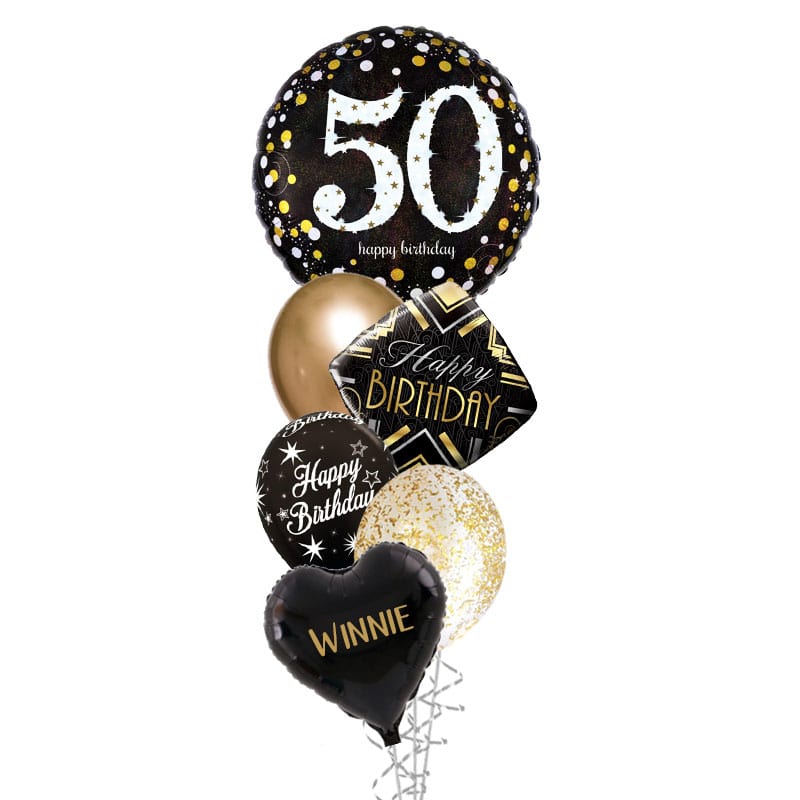 HBD 50 YEARS Birthday Balloon Bouquet