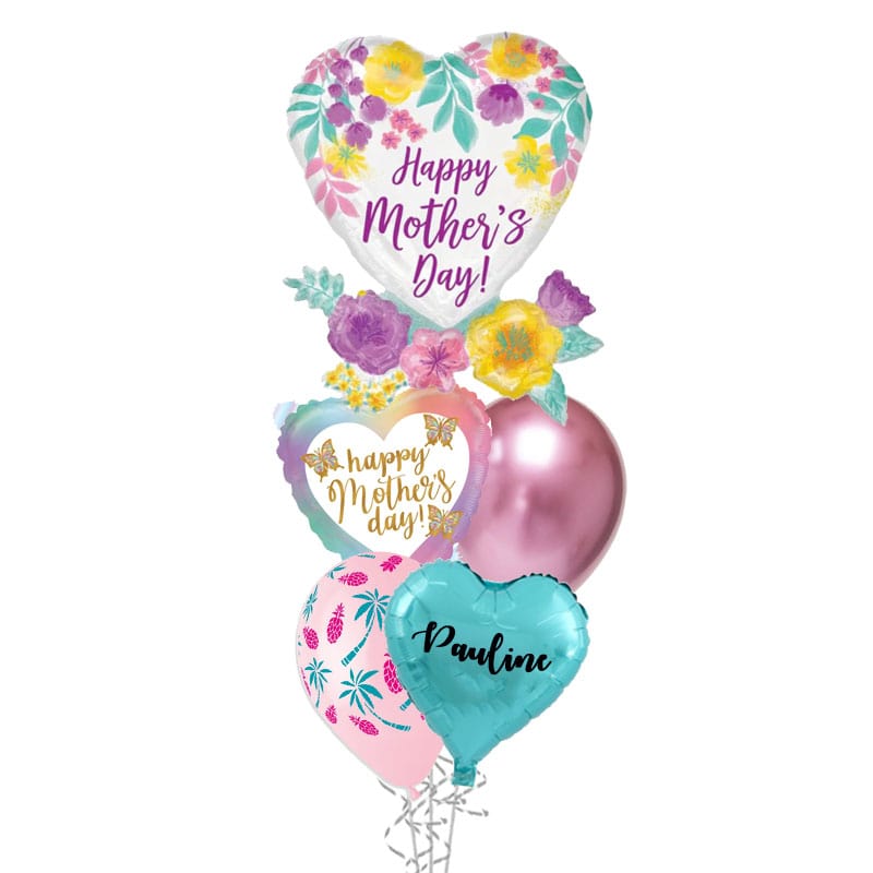 Mothers Day Flowers and Butterflies Balloon Bouquet